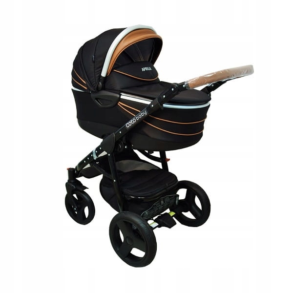 Coto Baby Wózek 2 W 1 Aprilia Len Black-Brown Eco