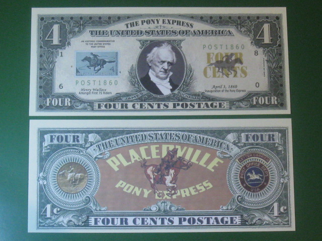 Banknot 4 Cents USA Znaczek Pony Express 1860-1960