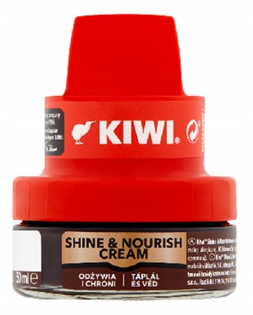 Kiwi Shine Nourish Krem do obuwia ciemny brąz 50ml