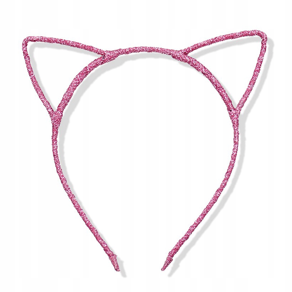 Uszy kotka różowe OPASKA do włosów plastikowa LUX