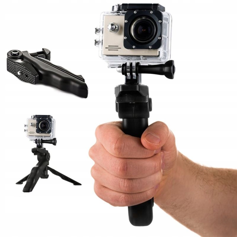 Uchwyt z mini statywem do kamer sportowych GoPro