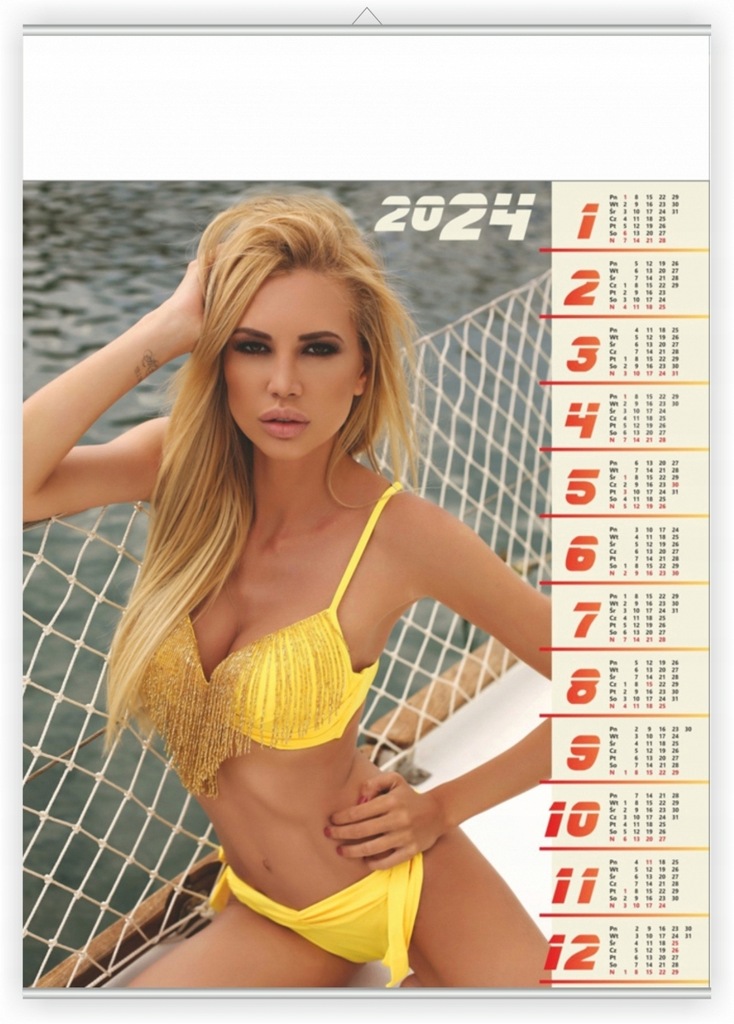 Kalendarz PLAKATOWY 2024 PIĘKNA MODELKA 48 x 68 cm