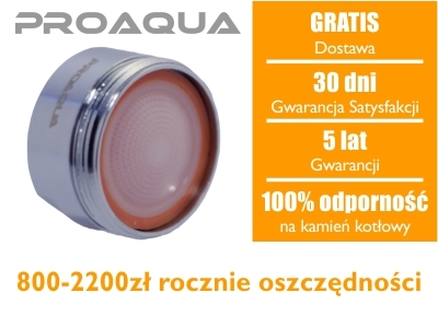 Aero perlator 1,7M - oszczędza 86% wody w łazience