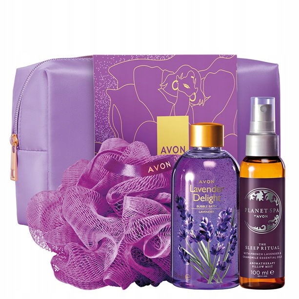 AVON ZESTAW UPOMINKOWY MOMENTS OF REST Z KOSMETYCZKĄ 4 SZTUKI DZIEŃ MATKI