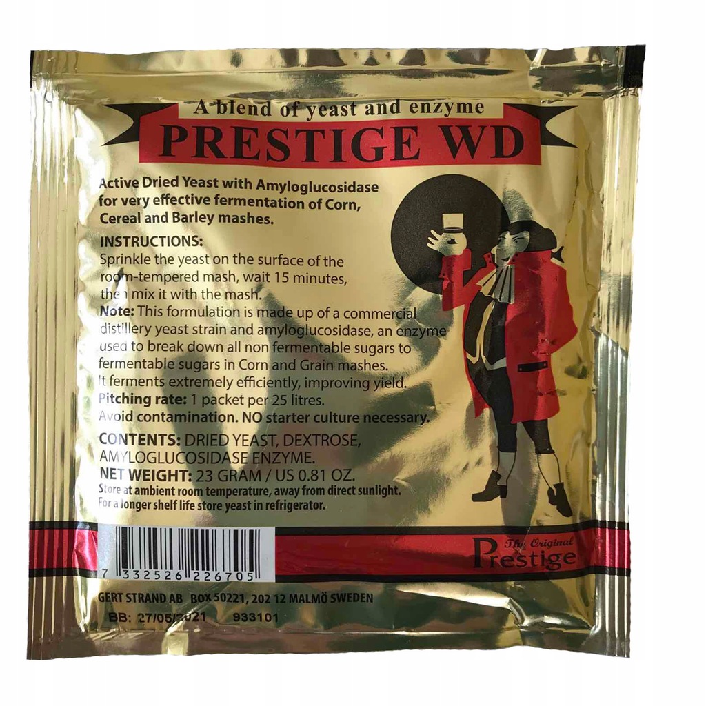 Drożdże PRESTIGE WD WHISKY ZBOŻE ZACIER 23G