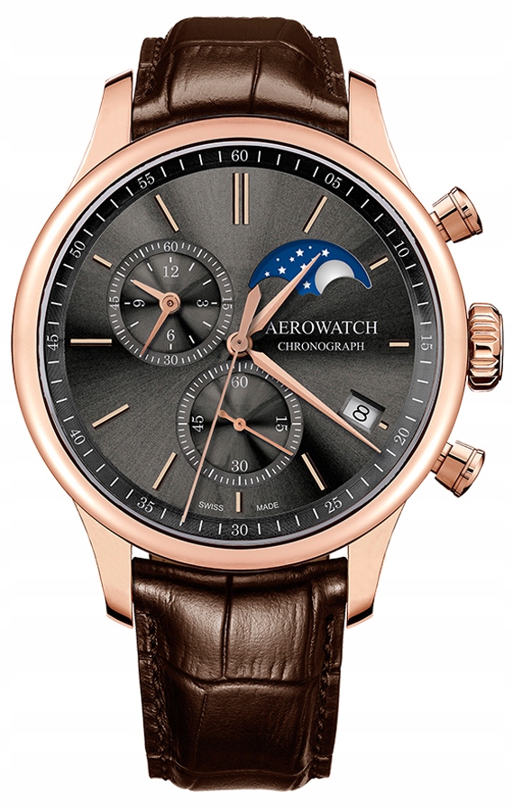 ZEGAREK SREBRNY AEROWATCH 78986-RO02 + INSTRUKCJA