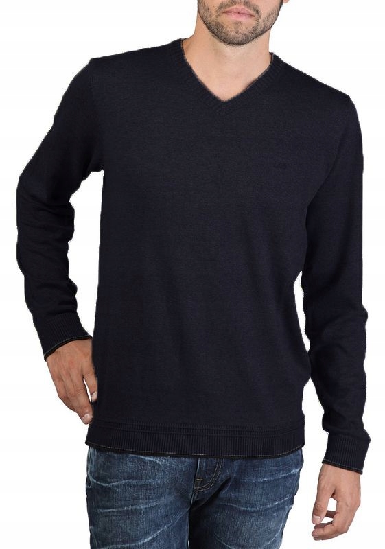 Lee v-neck L83ROA35 GRANATOWY SWETER W SEREK XL