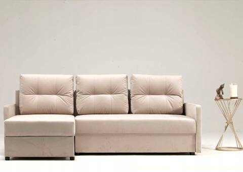 Narożnik z funkcją spania ARIA z pikowanymi poduszkami