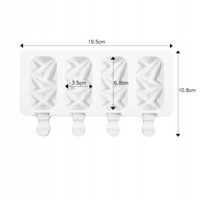 DIY Silicone Popsicle Mold 3D Food Safe Ice Cream