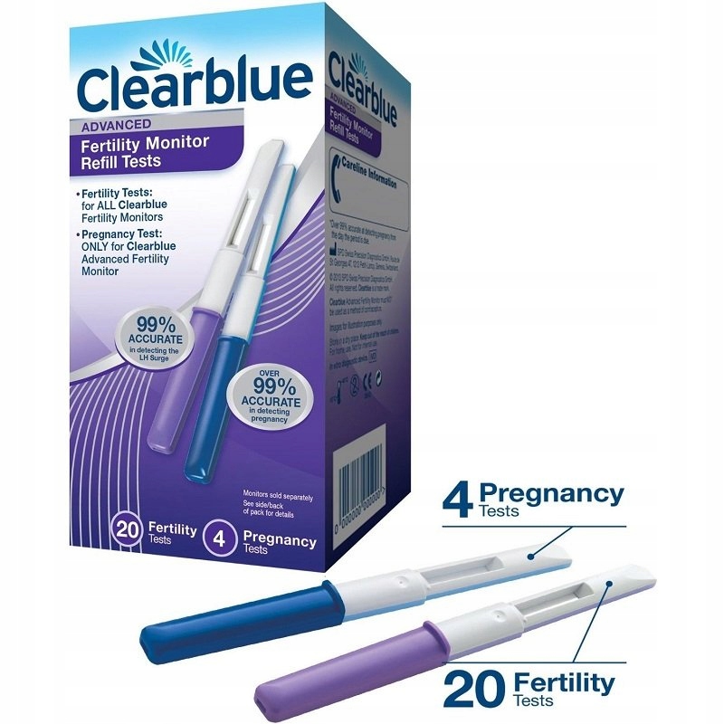 CLEARBLUE 20 TESTÓW PŁODNOŚCI + 4 TESTY CIĄŻOWE