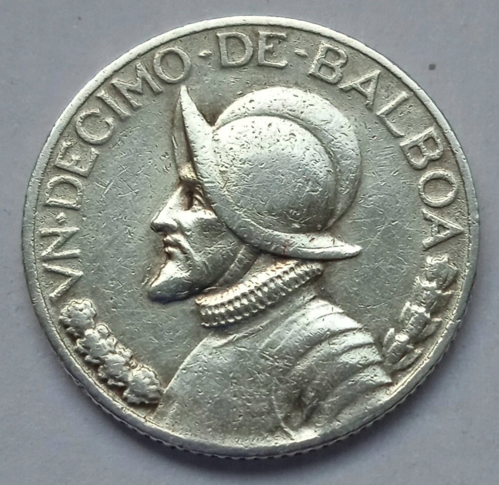 Decimo Balboa 1934 srebro ORYGINAŁ Panama