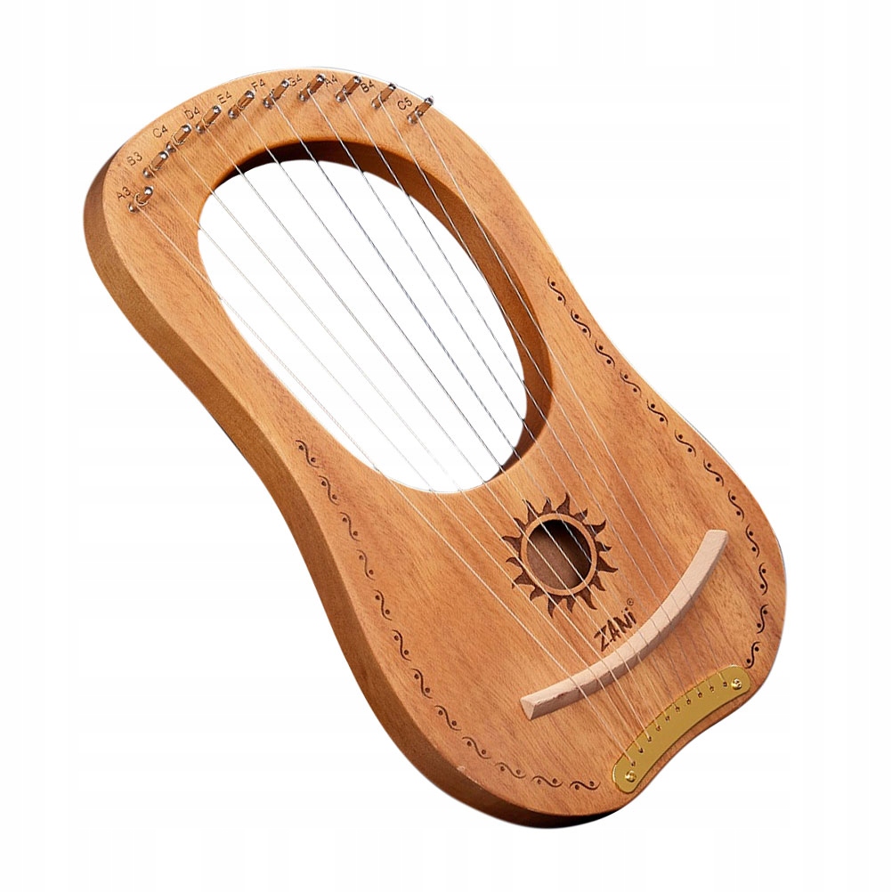 HARFA LYRE 10 STRUN Z MAHONIU INSTRUMENT MUZYCZNY POCZĄTKUJĄCYCH