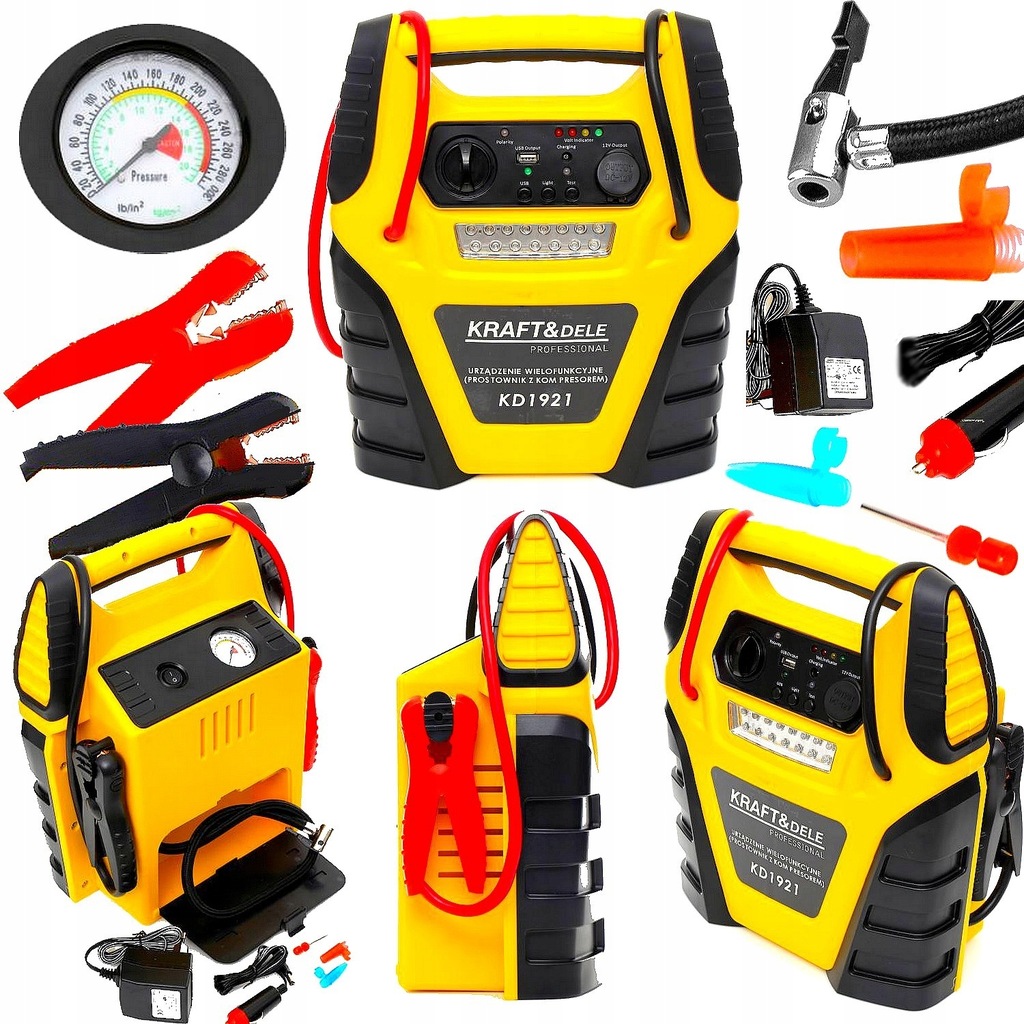 JUMP STARTER PROSTOWNIK USB ROZRUCH KOMPRESOR 5W1 12889776308