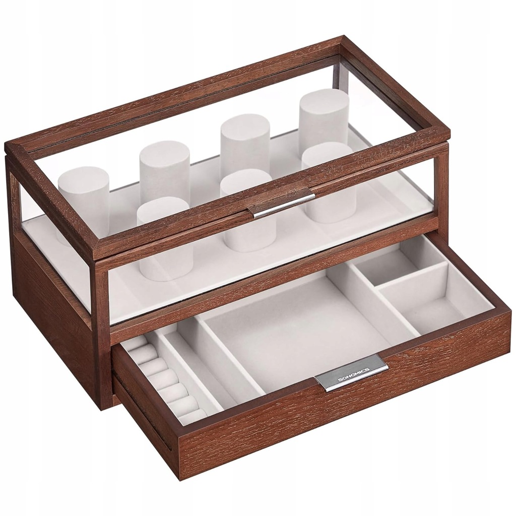 SZKATUŁKA PUDEŁKO NA ZEGARKI 7szt SZUFLADA ETUI ELEGANCKIE ORGANIZER