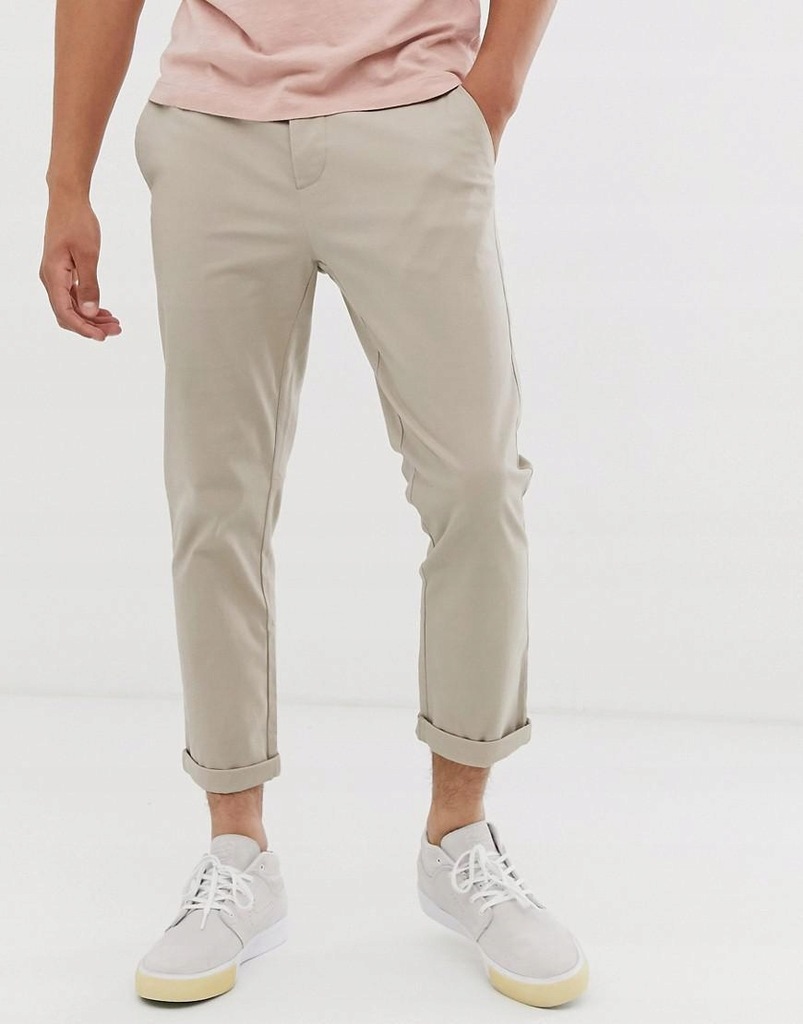 ASOS DESIGN__XDI BEŻOWE SPODNIE CHINOS__W28L30