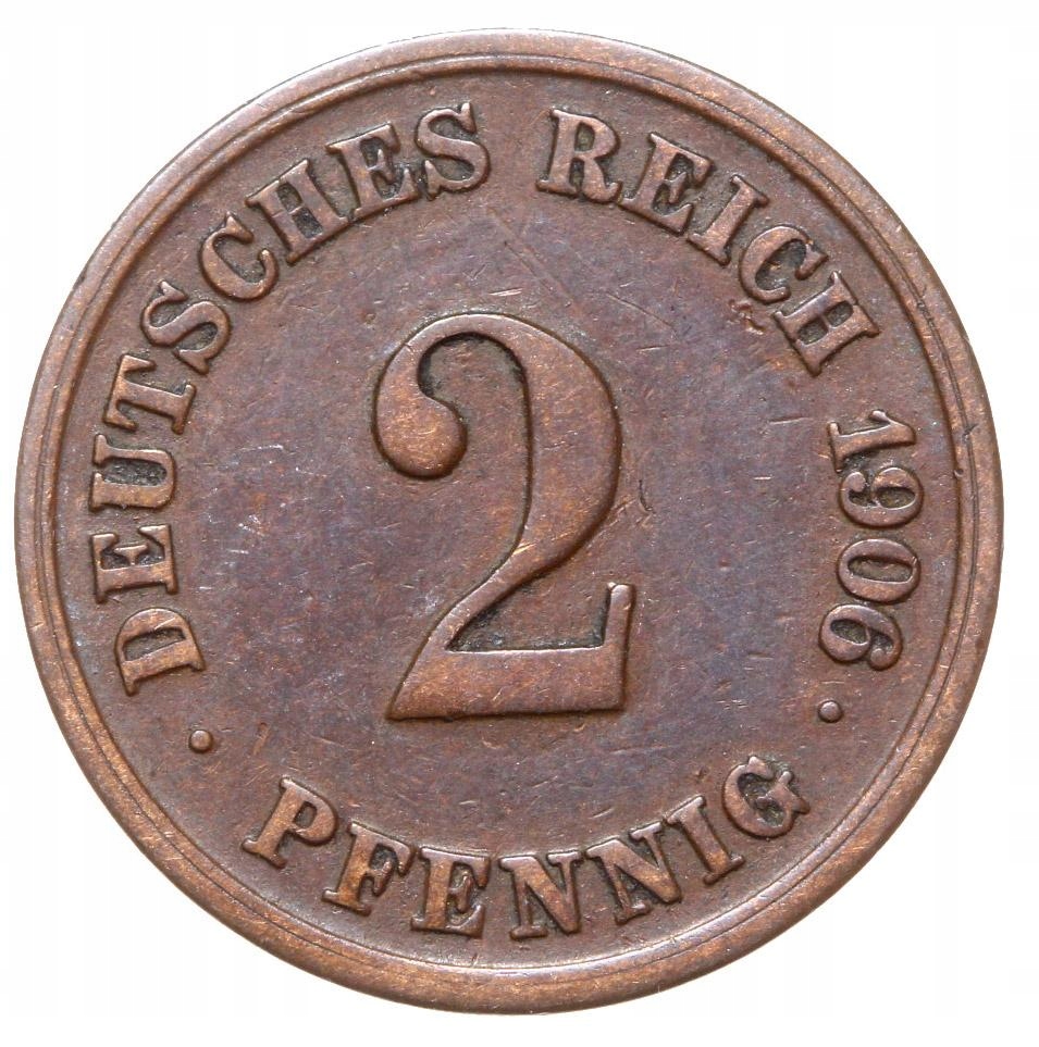 Niemcy - moneta - 2 Pfennig 1906 E