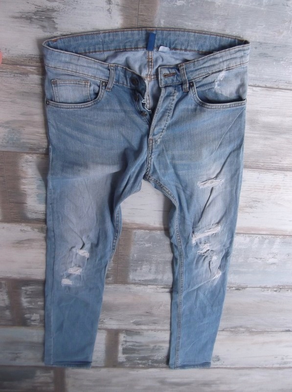 H&M___męskie spodnie jeans RURKI___W30L32