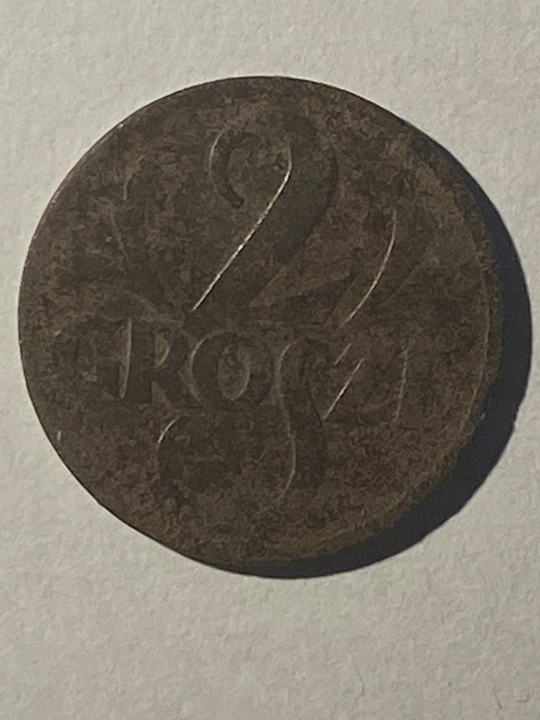 2 grosze, II RP, 1923 rok, brąz patyna