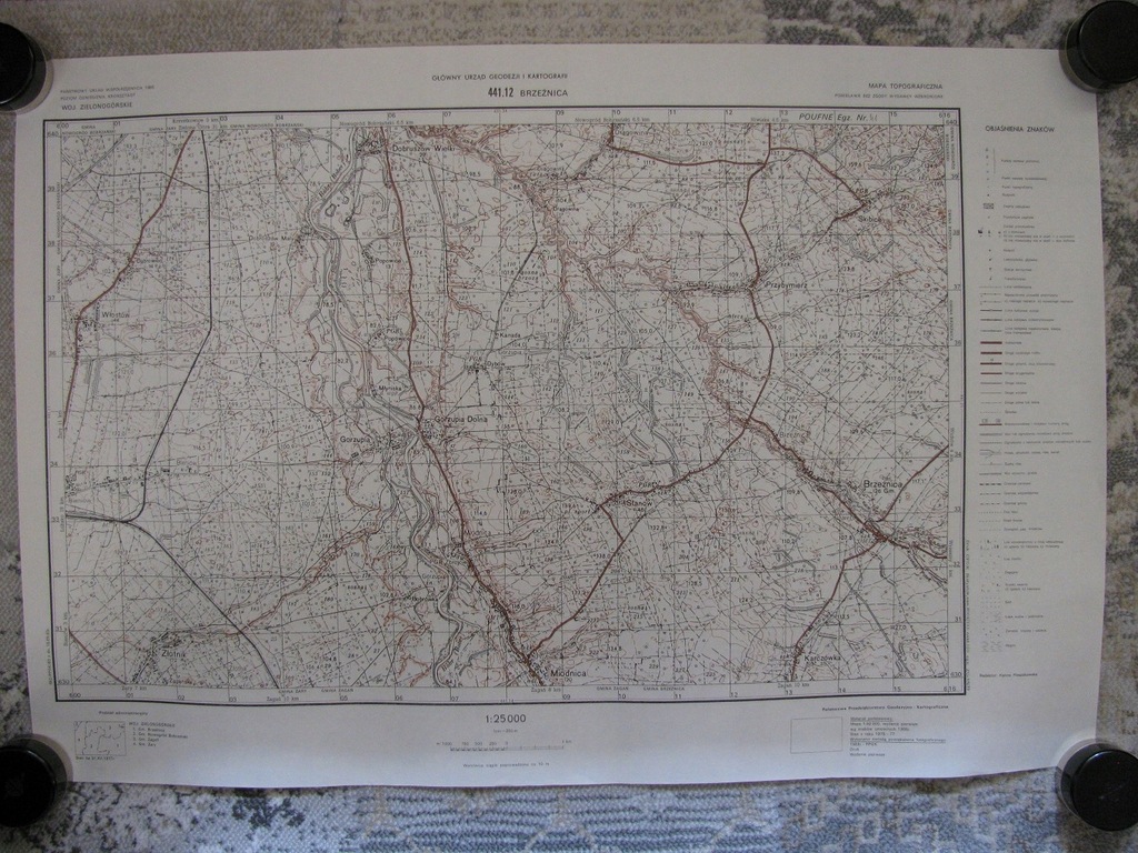 Mapa BRZEŻNICA i okolice PPG-K 1983r , 1:25000