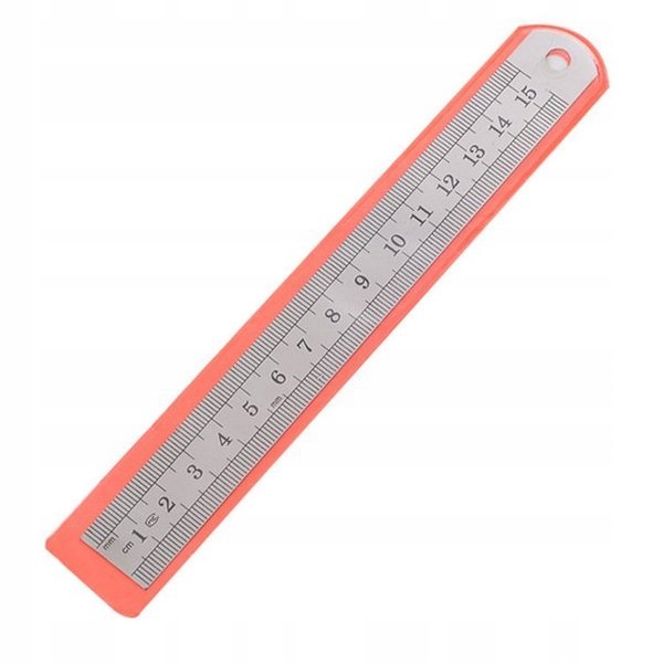 Linijka metalowa 15 cm - 6 cali - dwustronna - pre - 11951545608