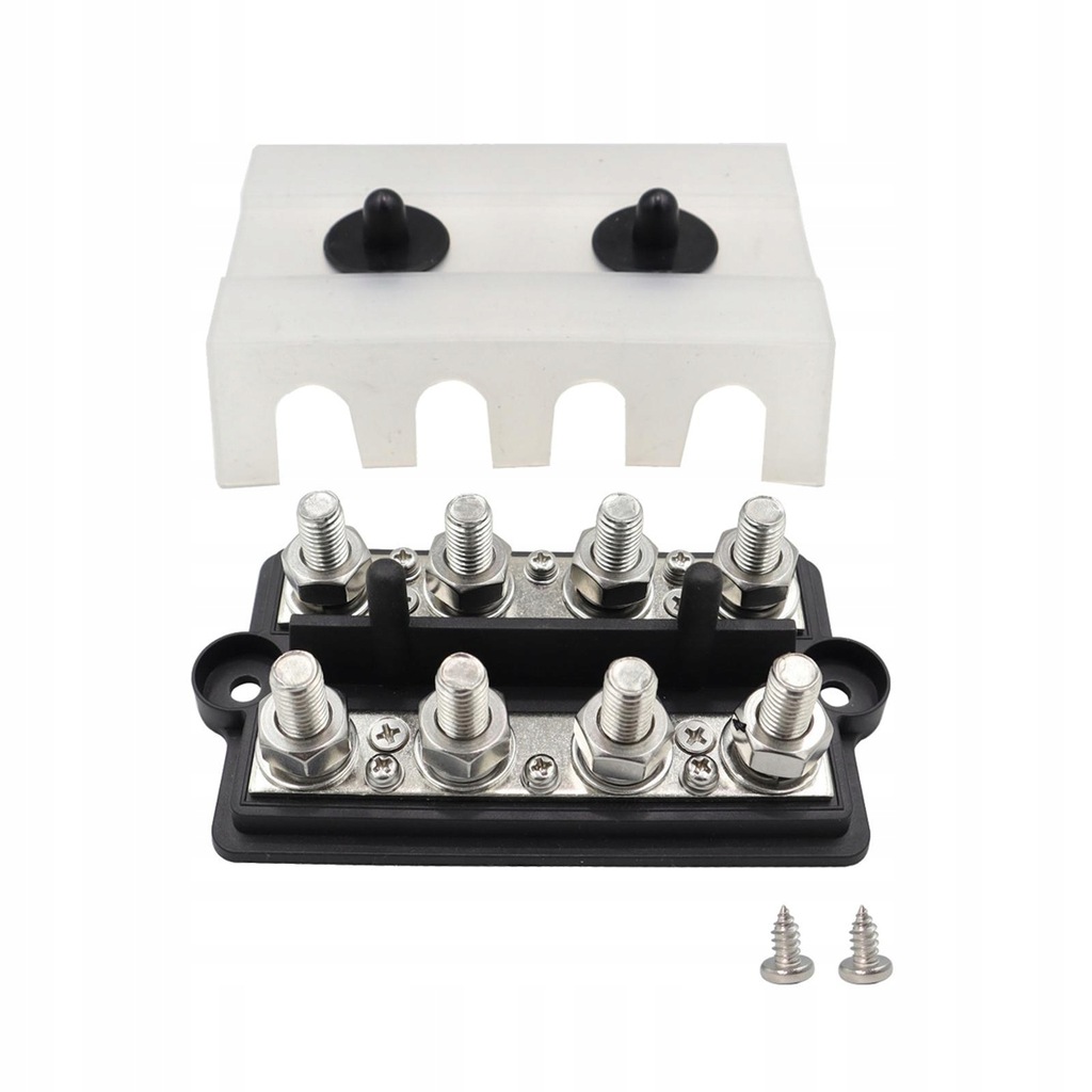 Power Distribution Block Busbar 4 Way Heavy Duty 48V 150A Bus Bar Ground M8