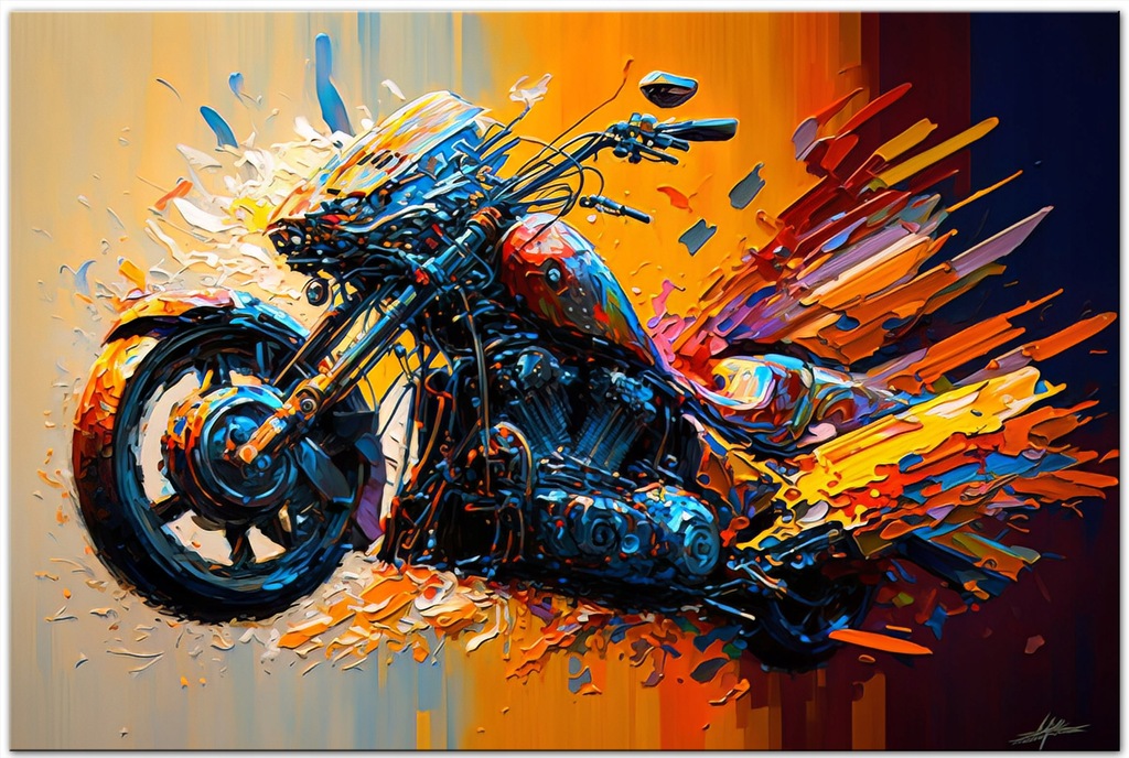 Obraz na płótnie Motocykl Chopper Abstrakcja