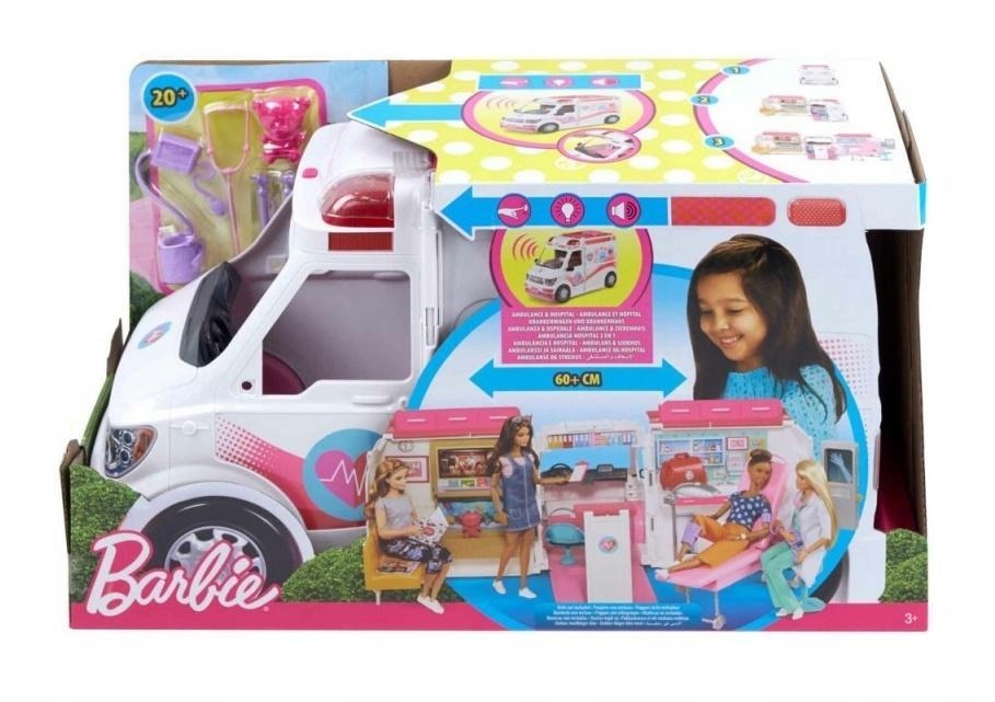 BARBIE. KARETKA MOBILNA KLINIKA 2W1, MATTEL