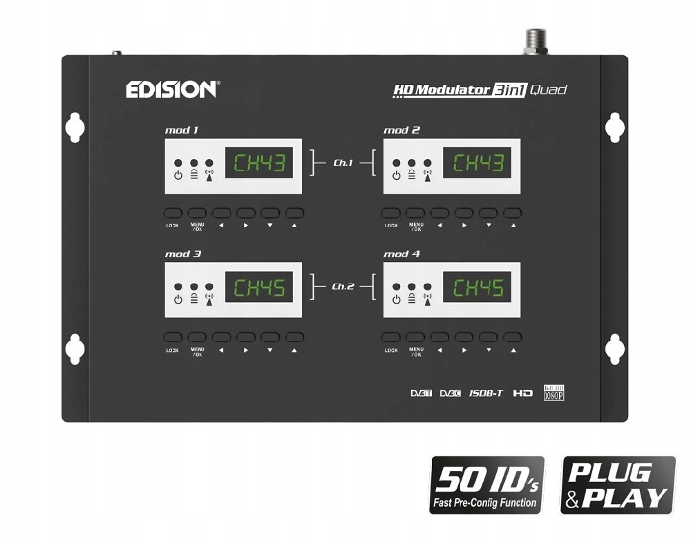 Modulator 4x HDMI do 2x DVB-T/C EDISION Quad 4in1