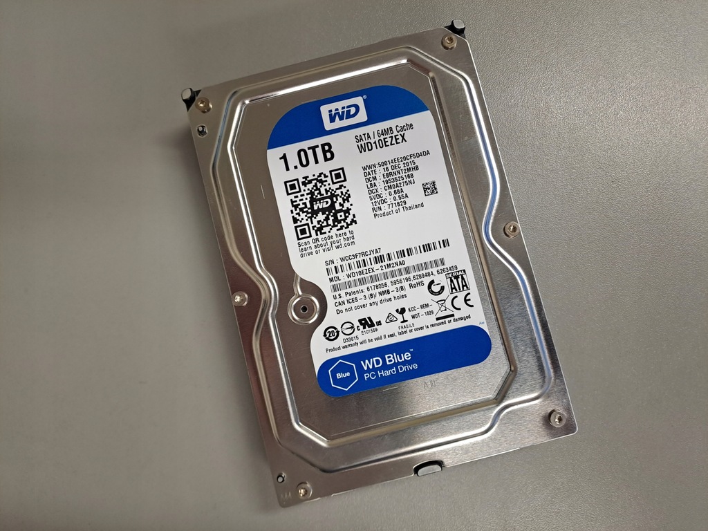 Dysk HDD 3,5" 1000GB 1TB WD Blue WD10EZEX