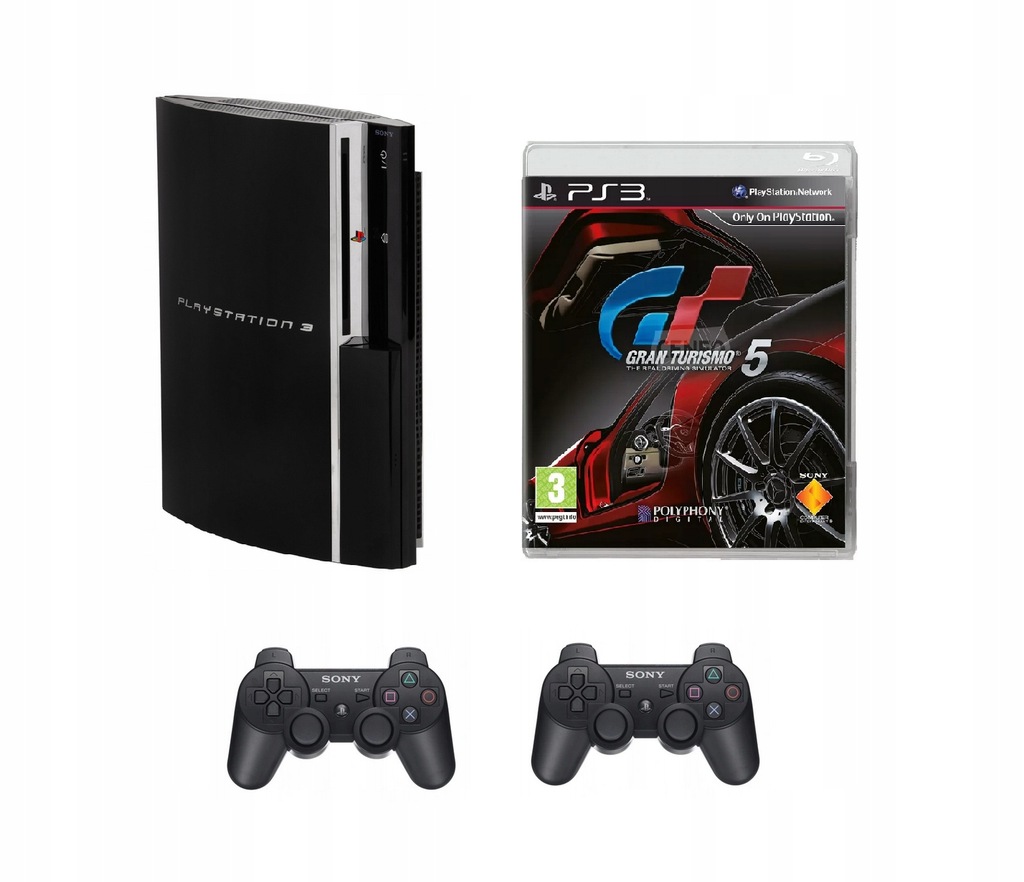 PS3 PlayStation 3 80GB GTA V Gran Turismo 2 pady
