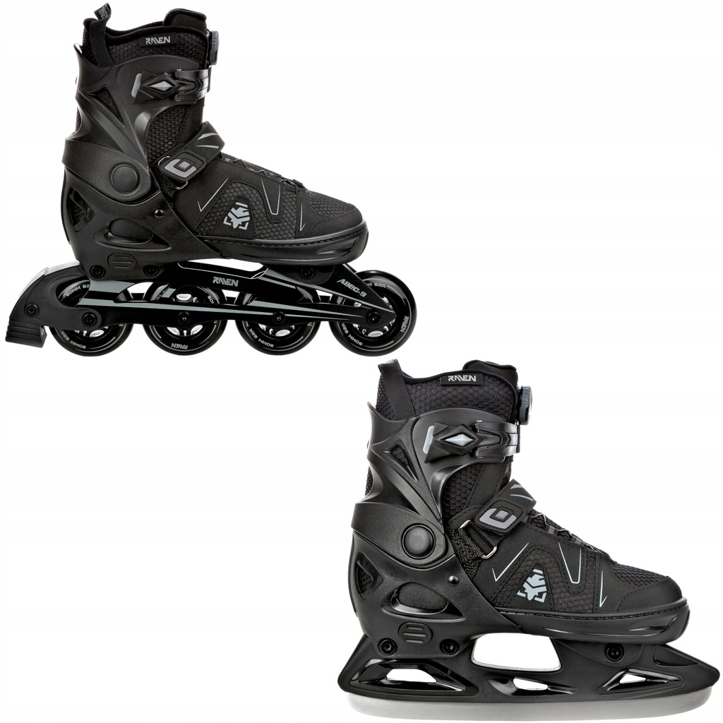 Rolki Łyżwy hokejowe 2w1 RAVEN Pulse PRO Black FitGo 40-43