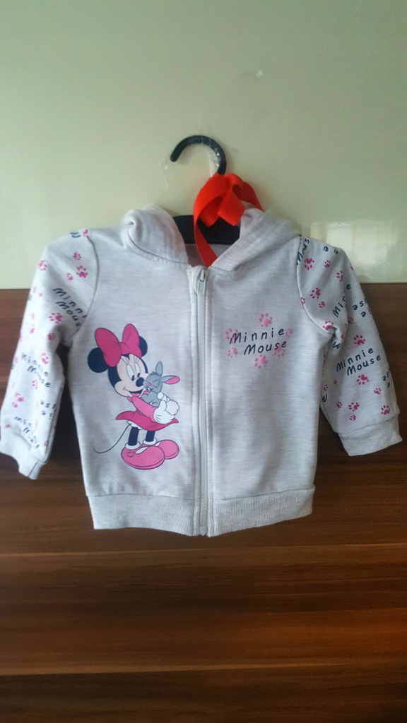 Bluza Disney Minnie z kokardą na kapturze 74