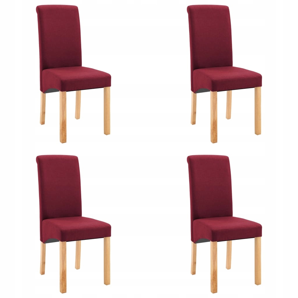 Krzesła stołowe, 4 szt., czerwone, tapicerowane tk
