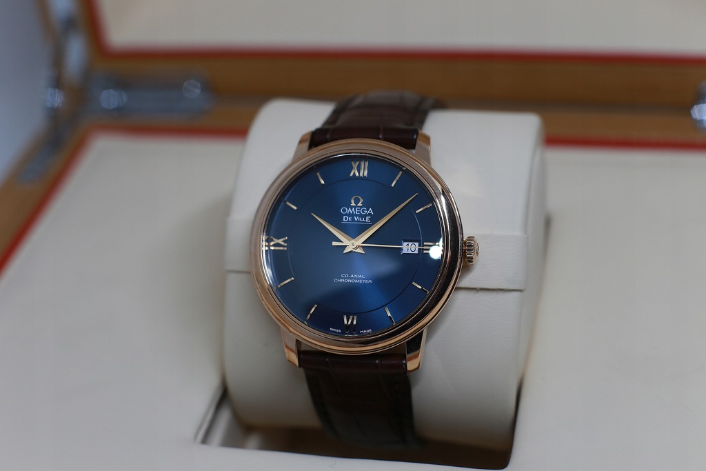 Omega De Ville Prestige 18k BLUE JAK NOWA SKLEP