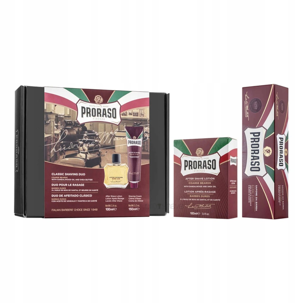 Proraso Zestaw do golenia Duo Pack Krem do golenia i lotion po goleniu Coar