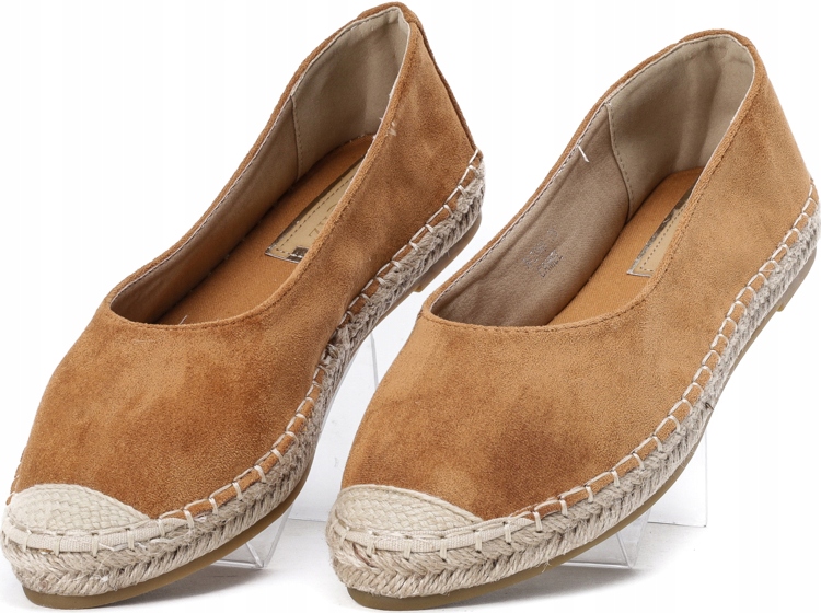 N-2980 CAMEL BRĄZOWE ESPADRYLE Z EKO-ZAMSZU 37