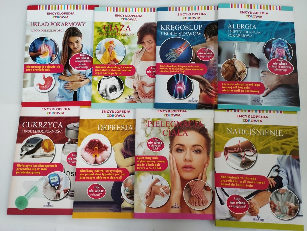 Zestaw ENCYKLOPEDIA ZDROWIA Alergia, Ciąża, Kręgosłup, Cukrzyca, Depresja,
