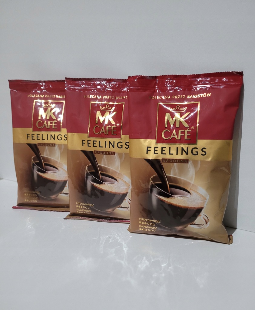 Kawa Mielona MK Cafe FEELINGS ŁAGODNA 300g (100g x 3szt) Data 04.2025r.