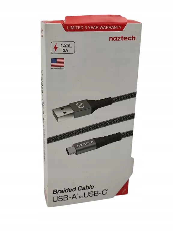 KABEL USB-A TO USB-C 1.2 M 3A NAZTECH