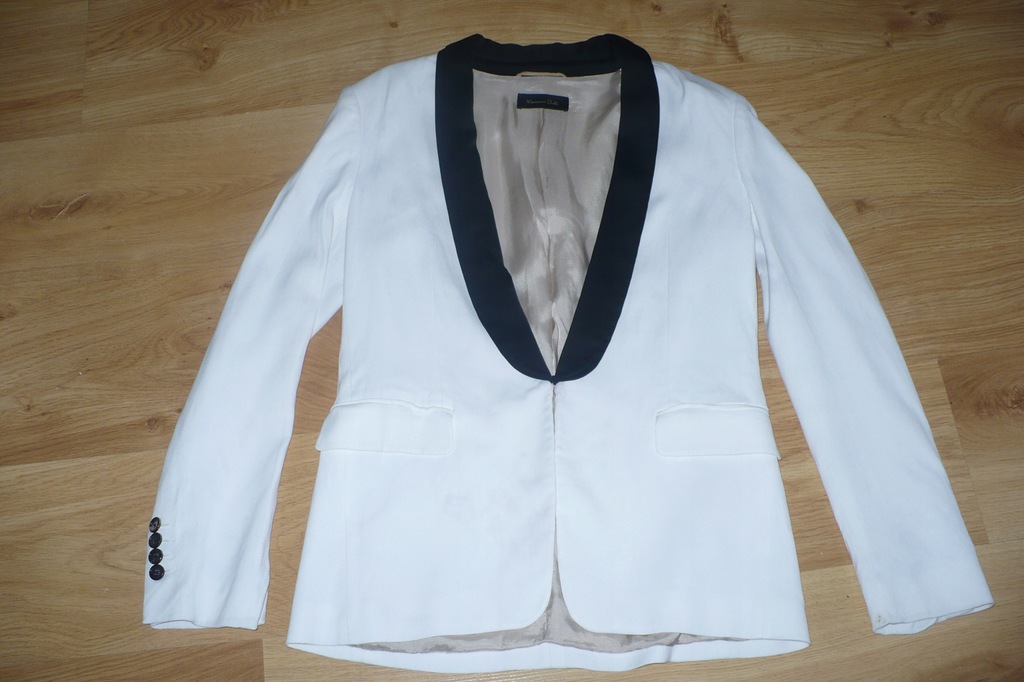 Marynarka MASSIMO DUTTI, r. 40, biel, czerń, tanio