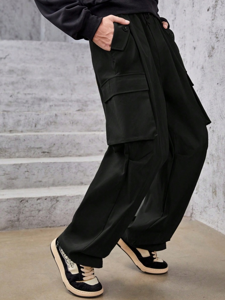 SHEIN SPODNIE MĘSKIE PROSTE W KOLORZE CZARNYM ROZM 16Y 332