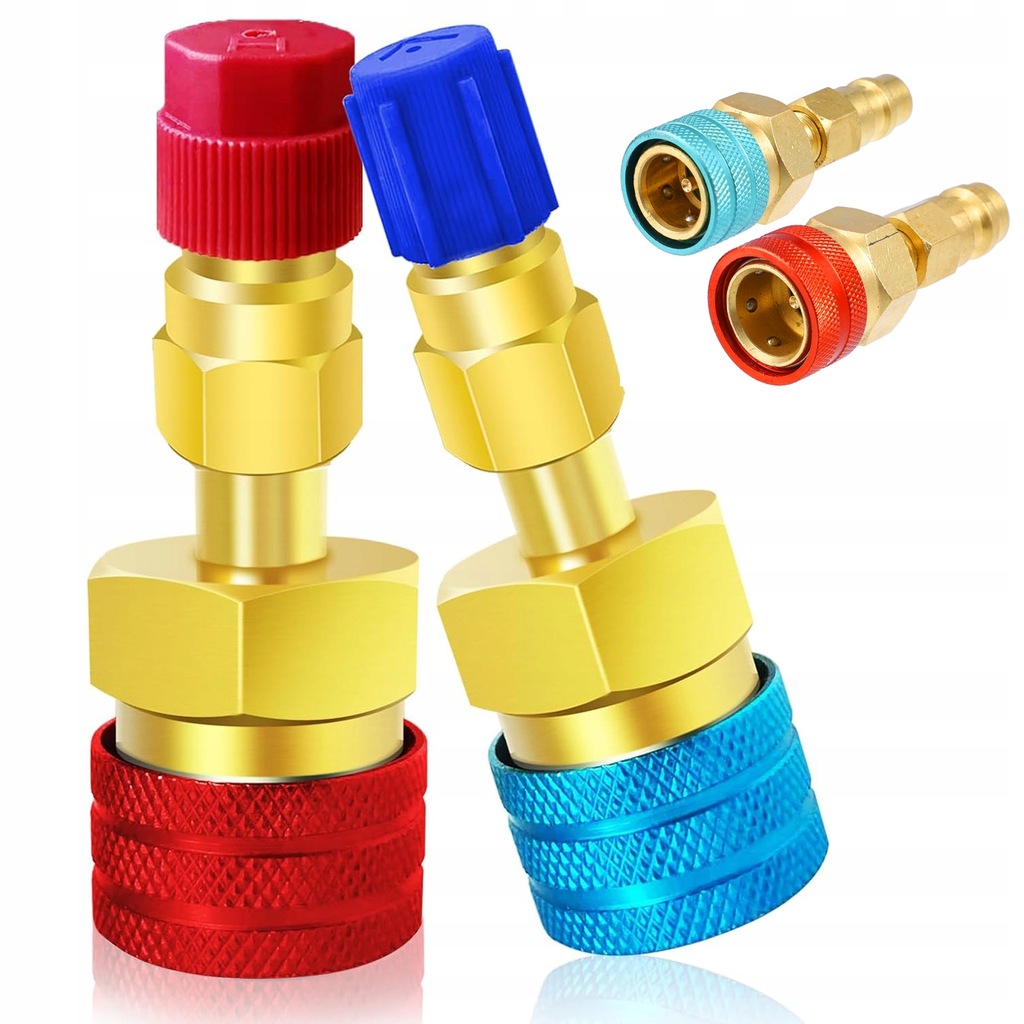 Adapter R1234yf do R134A Przejściówka Złączka mosiądz ZESTAW