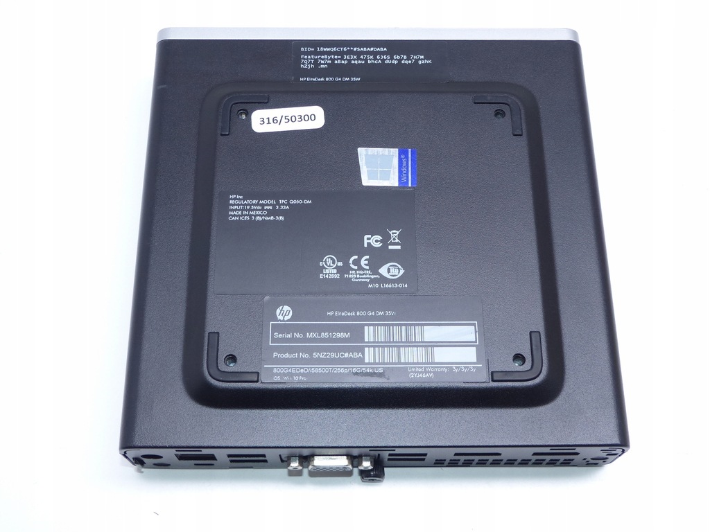 HP EliteDesk 800 G4 mini i5-8500T 16GB 256GB NVMe