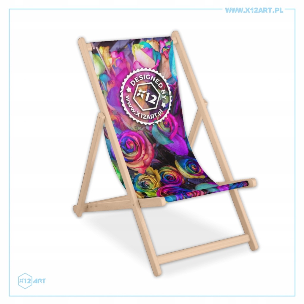 Leżak ogrodowy plażowy z LOGO z nadrukiem z projektem 1 sztuka