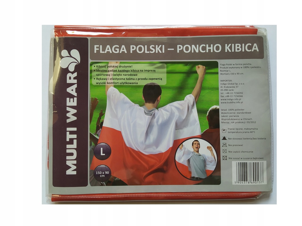 FLAGA POLSKI-PONCHO KIBICA