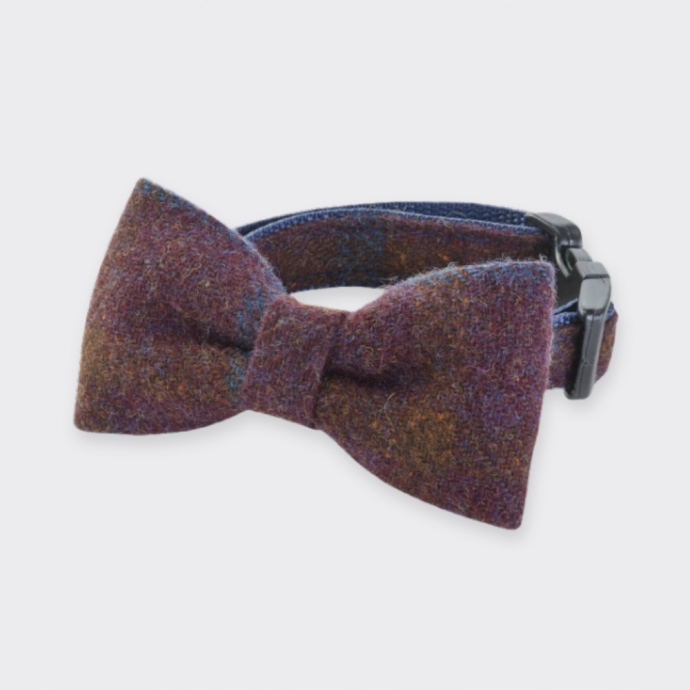 OBROŻA Z MUCHĄ DLA PSA WEŁNIANA W KRATĘ GRRR DESIGN S