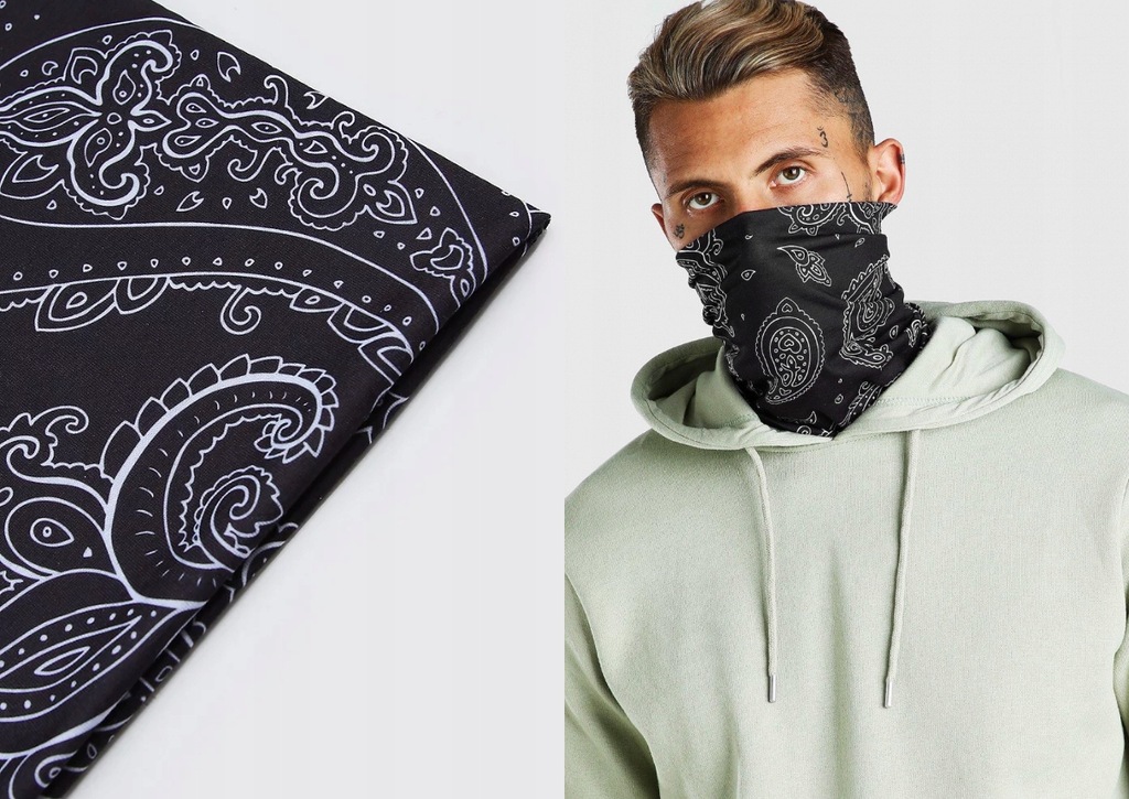 BOOHOOMAN WZORZYSTA BANDANA ONE SIZE