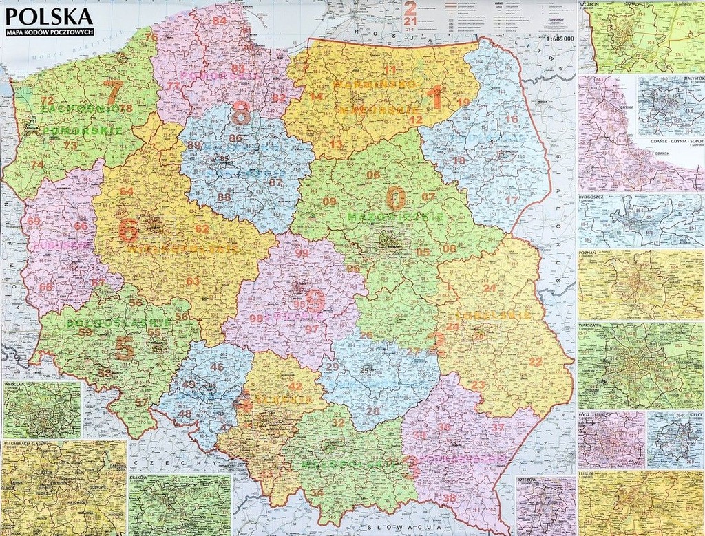 Карта польши с городами
