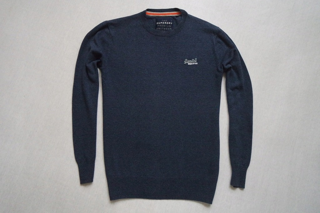 SUPERDRY sweter sweterek granatowy logowany____M