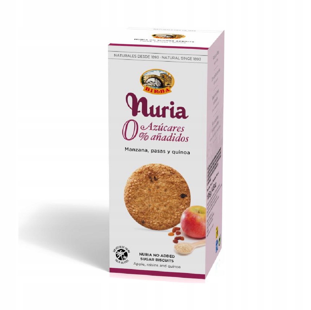 BIRBA Ciastka z jabłkiem, rodzynkami i quinoa bez